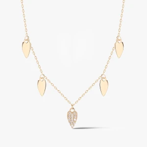 W.KRUK Naszyjnik złoty z cyrkoniami