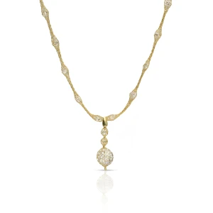 W.KRUK Naszyjnik złoty z cyrkoniami