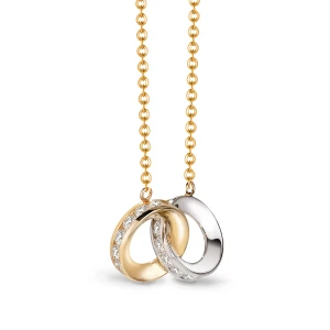 W.KRUK Naszyjnik złoty z cyrkoniami