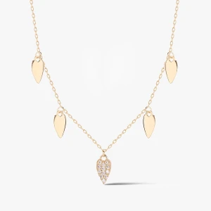 W.KRUK Naszyjnik złoty z cyrkoniami