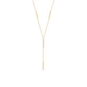 W.KRUK Naszyjnik złoty z cyrkoniami