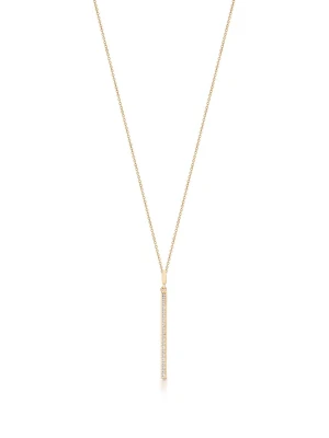 W.KRUK - Naszyjnik złoty z cyrkoniami minimalistyczny