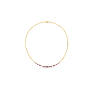 W.KRUK Naszyjnik złoty z diamentami i rubinami