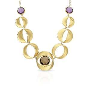 W.KRUK - Naszyjnik złoty z kamieniami szlachetnymi