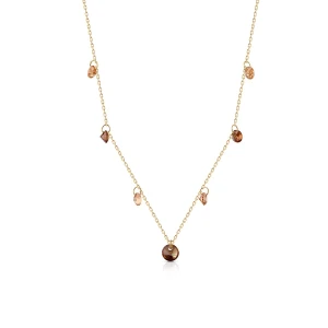 W.KRUK Naszyjnik złoty z kolorowymi cyrkoniami