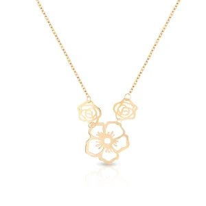W.KRUK - Naszyjnik złoty z kwiatowym motywem