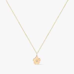 W.KRUK Naszyjnik złoty z kwiatuszkiem