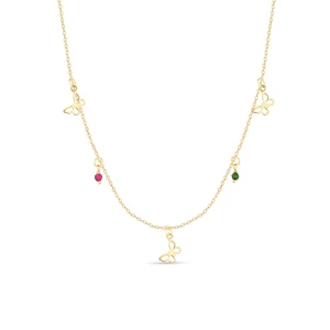 W.KRUK Naszyjnik złoty z motylkami