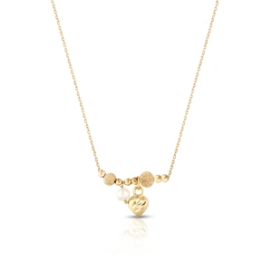 W.KRUK Naszyjnik złoty z perłą i sercem