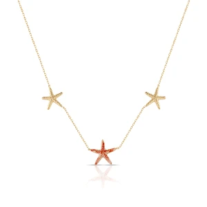 W.KRUK Naszyjnik złoty z rozgwiazdami Santorini