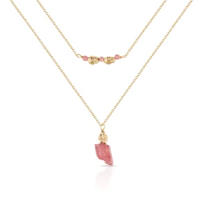 W.KRUK Naszyjnik złoty z różowymi turmalinami Saint Tropez