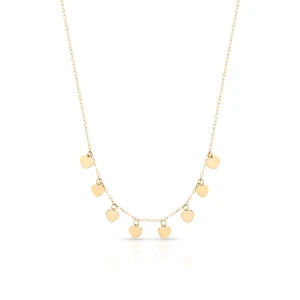 W.KRUK Naszyjnik złoty z serduszkami