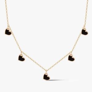 W.KRUK Naszyjnik złoty z serduszkami