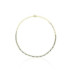 W.KRUK Naszyjnik złoty z szafirami i diamentami