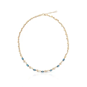 W.KRUK Naszyjnik złoty z topazami i diamentami