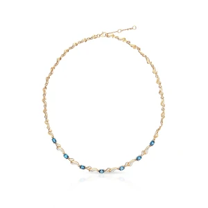 W.KRUK Naszyjnik złoty z topazami i diamentami