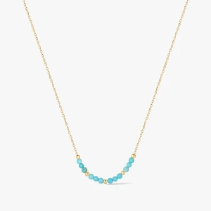 W.KRUK - Naszyjnik złoty z turkusami