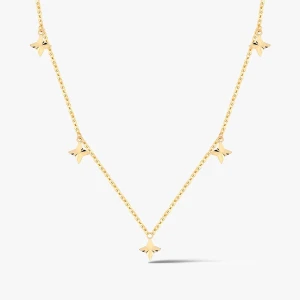 W.KRUK Naszyjnik złoty z wiszącymi gwiazdkami