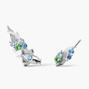 W.KRUK Nausznice srebrne KOI