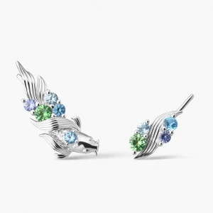 W.KRUK Nausznice srebrne KOI