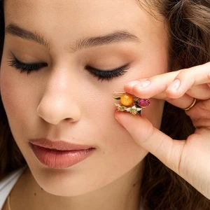 W.KRUK Nausznice srebrne Kwiaty Nocy Cytrusy