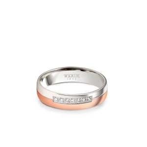 Zdjęcie produktu W.KRUK Obrączka złota z brylantami PINK