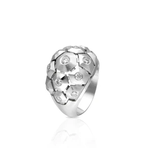 W.KRUK - Pierścionek białe złoto z brylantami