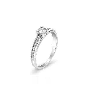 W.KRUK Pierścionek białe złoto z brylantami