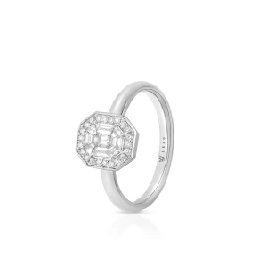 W.KRUK Pierścionek białe złoto z brylantami i diamentami