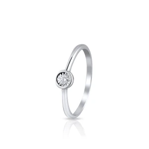 W.KRUK - Pierścionek białe złoto z brylantem