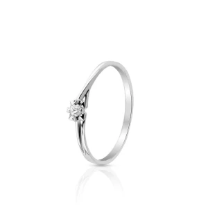 W.KRUK - Pierścionek białe złoto z brylantem