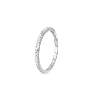 W.KRUK Pierścionek białe złoto z cyrkoniami