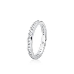 W.KRUK Pierścionek białe złoto z diamentami