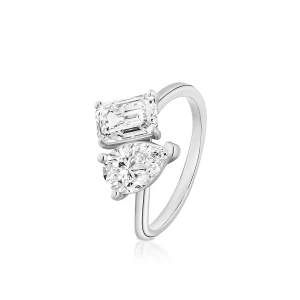 W.KRUK - Pierścionek białe złoto z diamentami