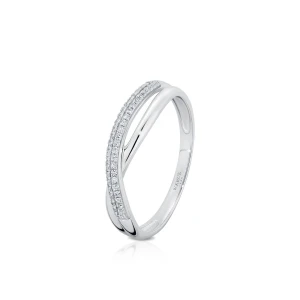 W.KRUK Pierścionek białe złoto z diamentami