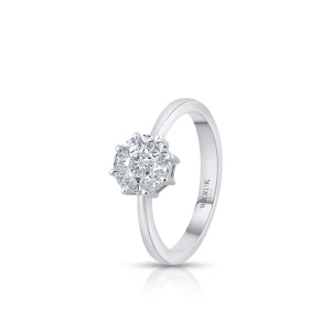 W.KRUK Pierścionek białe złoto z diamentami