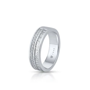 W.KRUK Pierścionek białe złoto z diamentami