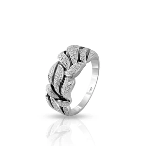 W.KRUK Pierścionek białe złoto z diamentami