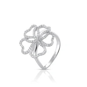 W.KRUK Pierścionek białe złoto z diamentami