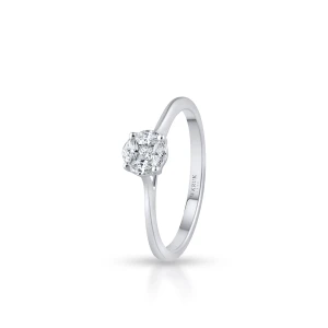 W.KRUK Pierścionek białe złoto z diamentami