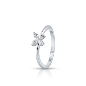 W.KRUK Pierścionek białe złoto z diamentami