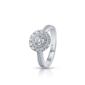W.KRUK Pierścionek białe złoto z diamentami