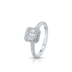 W.KRUK Pierścionek białe złoto z diamentami