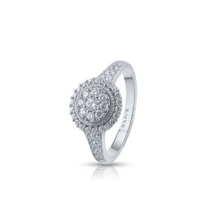 W.KRUK Pierścionek białe złoto z diamentami