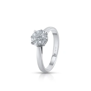 W.KRUK Pierścionek białe złoto z diamentami