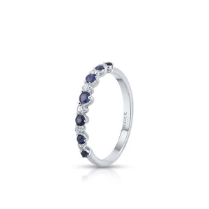 W.KRUK Pierścionek białe złoto z diamentami i szafirami