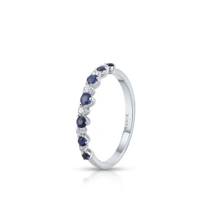 W.KRUK Pierścionek białe złoto z diamentami i szafirami