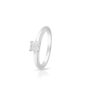 W.KRUK Pierścionek białe złoto z diamentem