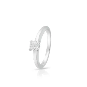 W.KRUK Pierścionek białe złoto z diamentem