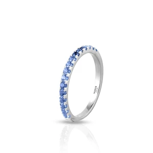 W.KRUK Pierścionek białe złoto z szafirami